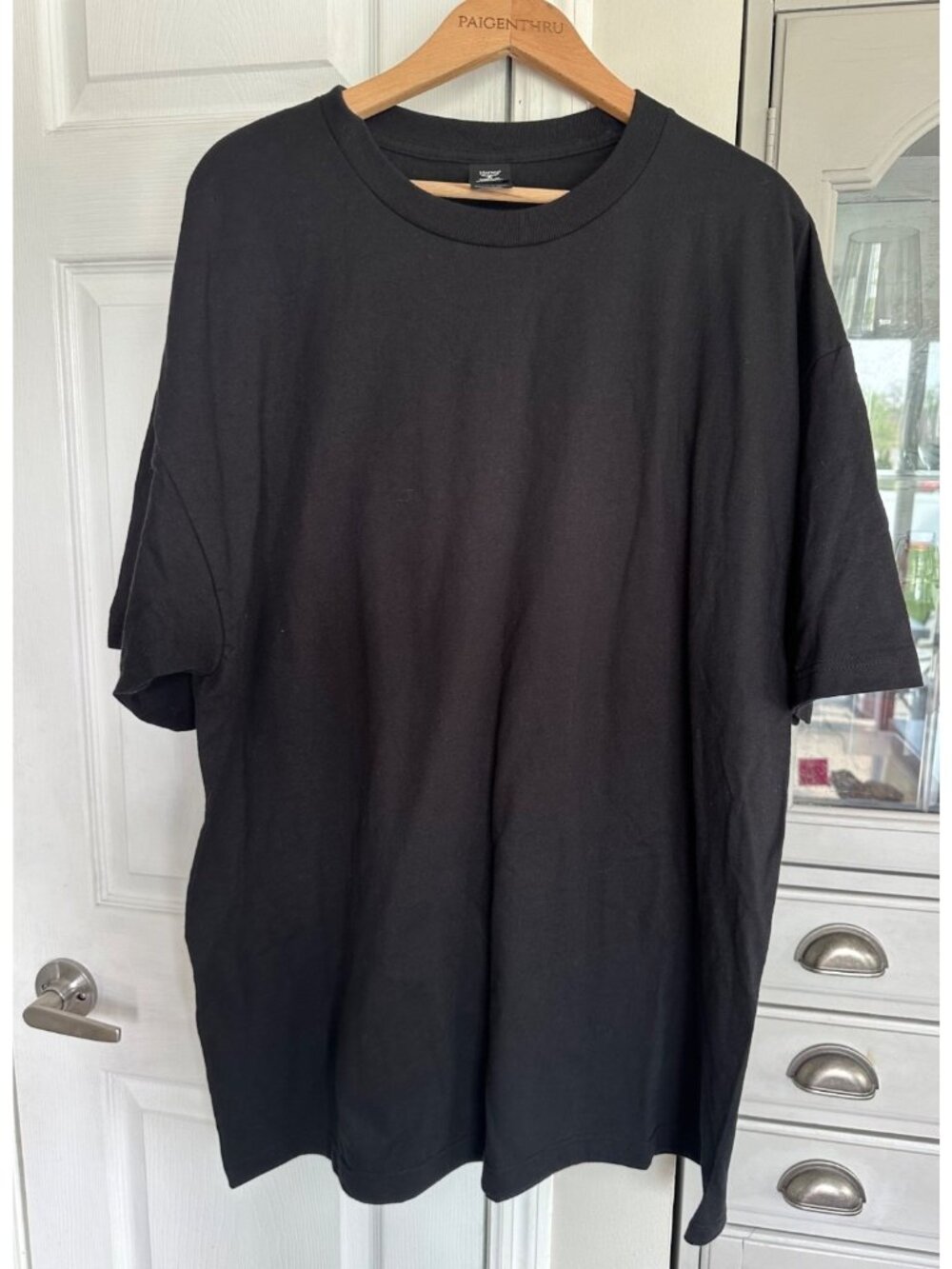 Hanes Men's 2XLT Black Beefy Tee Short Sleeve Casual